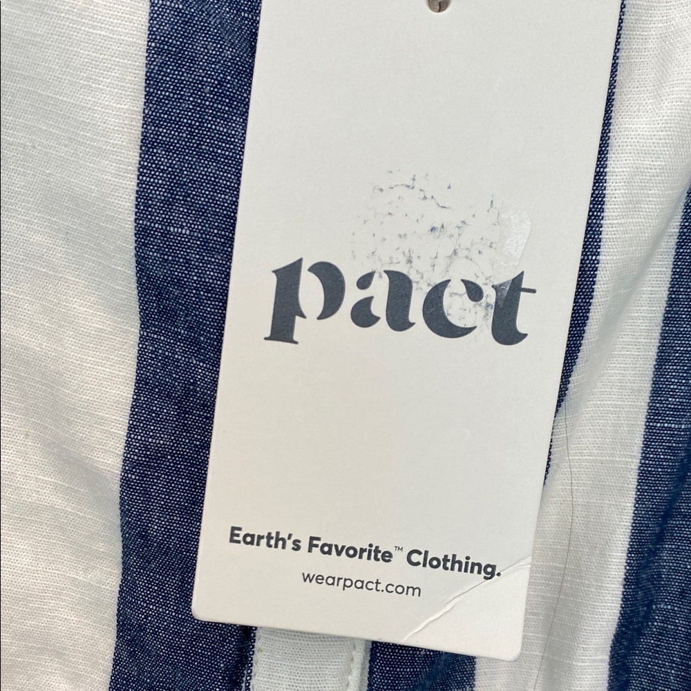 Pact cotton Navy and White Stripe Button-Front Dress - Picture 3 of 10